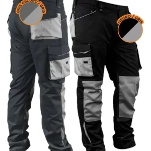 Pantalón Cargo Bicolor Con Rodillas Reforzadas